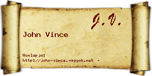 John Vince névjegykártya